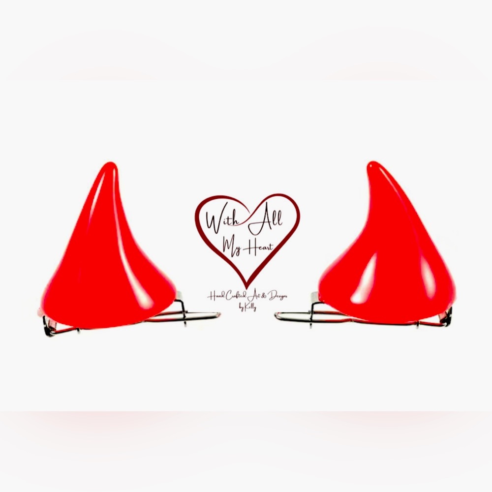 Red Devil Horn Barrettes- Pair- New in Packaging-